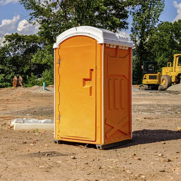 how often are the portable restrooms cleaned and serviced during a rental period in Osage MN